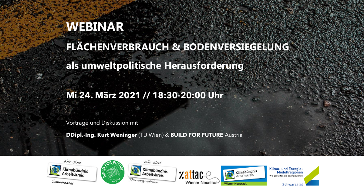 Webinar: Flächenverbrauch und Bodenversiegelung als umweltpolitische Herausforderung